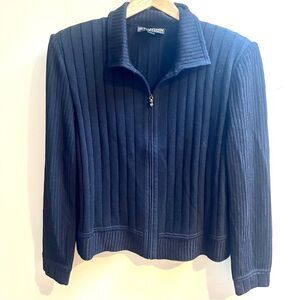 St John Santana Ribbed Zip-Up Jacket 14
